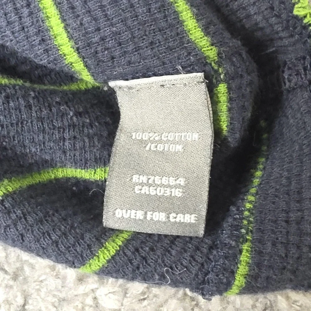 Abercrombie & Fitch Sweater Mens 2XL Navy Green Striped‎ Muscle Pullover Preppy